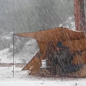 270K views · 7.5K reactions | Winter Camping with a Wood Stove and a Solo Hot Tent in a Snowstorm ASMR | The Dream Weaver | Facebook