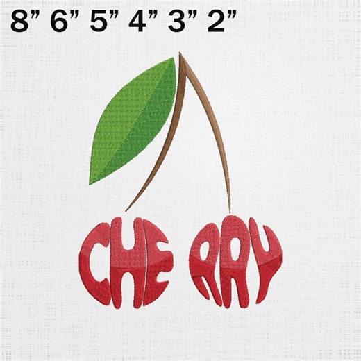 Cherry Embroidery - Cherry Design Fruit Machine Files - Red Fruit Pattern - 6 Sizes - Etsy