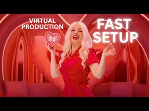 Valentine’s Virtual Production Spot in 90 Minutes (Static Camera + Billboard Talent) | Aximmetry