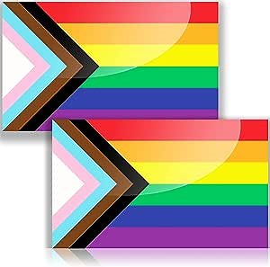 Pride Flag for Car or Gay Stickers for Cars, Laptop, LGBT, Queer Bumper Stickers, Pride Decal (Two Pack) 5" x 3"