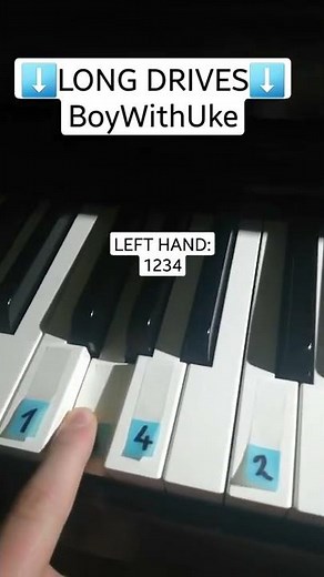 😎LONG DRIVES - BoyWithUke [#short piano tutorial] EASY