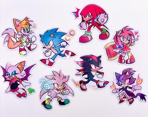 Sonic 2.5 Inch Holographic Stickers | Sonic Hedgehog, Shadow Hedgehog, Tails, Knuckles, Amy, Silver, Rouge, Blaze - Etsy