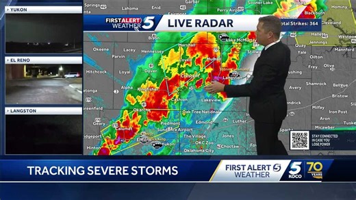 Severe storms knock out power, drop large hail across Oklahoma
