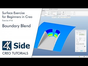 Basic 3D Surface Exercise for Beginners in Creo - Exercise #16 | Boundary Blend
