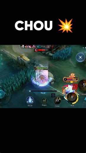 Chou No Skin Freestyle • Smooth Combos That Look Like Script 🤯🔥 #ChouFreestyle #MLBBShorts #Chou