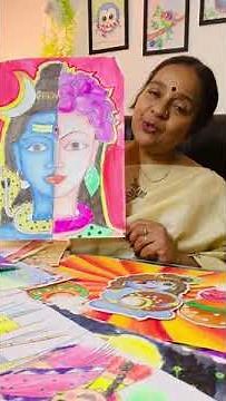 Ardh Nareshwar Drawing for Kids by Leena Bandil with step by step guidance