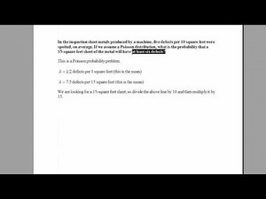 How to Solve a Poisson Distribution Word Problem: Example #4. [HD]