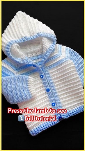 How to crochet: Hoodie sweater pattern for boys and girls in various sizes #shorts #crochetforbaby