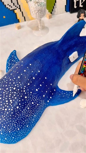 Making a Whale Shark for my wall part 2🐬 Cardboard #whaleshark #turtle #DIY #cardboard #tutorial