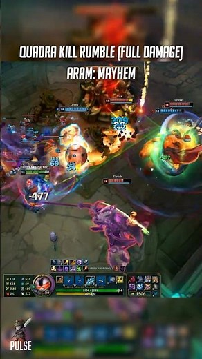 LoL ARAM Mayhem: Quadra Kill Rumble (Full Damage) #aram #leagueoflegends #rumble #shorts