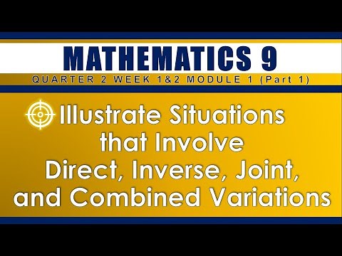 WEEK 1&2: ILLUSTRATING SITUATIONS INVOLVING DIRECT, INVERSE, JOINT, AND COMBINED VARIATIONS