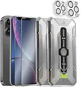 iPhone 12 Pro Max Tempered Glass Screen Protector and Camera Lens Protector 2 Pack & 2 Installation Kit Scratch-Resistant - 12 Pro Max Screen Protector Bubble-Free - 12 Promax Protector