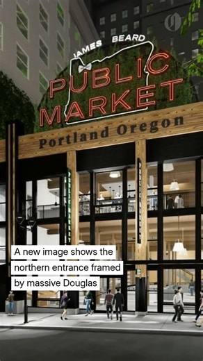 The Oregonian on Instagram: "The James Beard Public Market has released new architectural renderings of its exterior, including dramatic wood details on its northern facade inspired by the historic timber frame recently uncovered within. As first reported by The Oregonian/OregonLive earlier this month, demolition to the two adjacent buildings that will house the upcoming market and food hall revealed soaring ceilings and large wood beams within the three-story Ungar Building, 622 S.W. Alder St.,