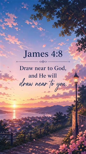 Draw Near to God ✨ James 4:8 | Peaceful Anime Bible Verse Wallpaper #Shorts
