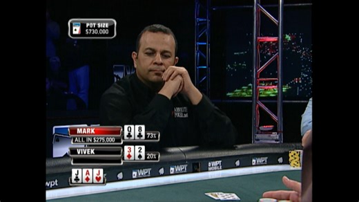 20K views · 87 reactions | Both players are all in before the flop, but Mark is in a tough spot after the flop. Vivek, with a smirk on his face, is confident that he's got this one. The tension is high as they battle for a massive pot—who will come out on top? | World Poker Tour (WPT) | Facebook