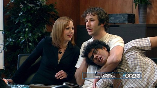 Jen falls for a security guard who asks her rescue him on a game show while Roy has a disastrous date. Two back-to-back episodes of "The IT Crowd" air tonight beginning at 10 p.m. | Georgia Public Broadcasting