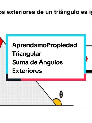 Aprendamos Propiedad Triangular:Suma de Ángulos Exteriores#aprendeentiktok #profe #matematica #profeclaudiavaron