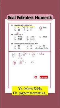 QUESTIONS ON BASIC MATHEMATICS NUMERICAL PSYCHOLOGICAL TESTS FOR JOB ENTRY TEST THAT FREQUENTLY C...