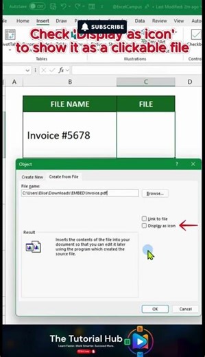 Excel Hack 📂✨ Insert Clickable Files for Instant Access