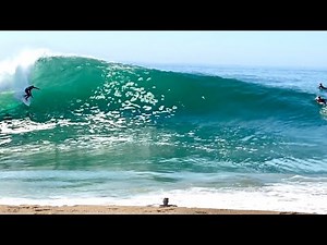 Surfers charge The Wedge on big High Tide !!! - RAW FOOTAGE