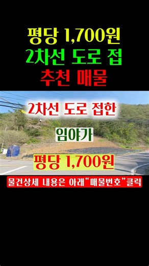 [1558] Forest land adjacent to a two-lane road is 1,700 won per pyeong
