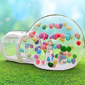 Inflatable Bubble House - Bubble Dome for Kids, Commercial Backyard Party Rental Equipment for Events Entertainment – Balloon House with Air Pump, Blower, Repair Kit & Storage Bag 10ft