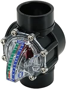 FV-C Flow Meter with Check Valve for 2" & 2.5" Schedule 40 Pipe. Scale in GPM.