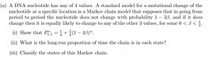 (a) A DNA nucleotide has any of 4 values. A standard model for ... | Filo