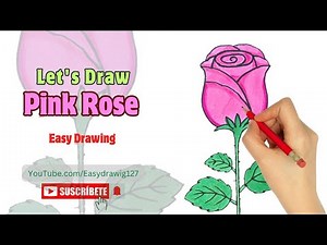 How to draw a pink Rose | Easy