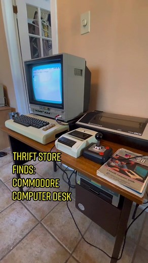 Thrift store find: Vintage Commodore computer desk from the 1980s #thrift #retro #thriftshop #80s #tech #gaming #PC #foryou #furniture #computer