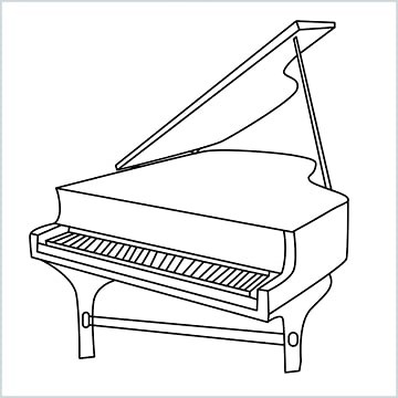 How to draw a Piano step by step - [12 EASY Phase]   [Video]