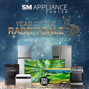 189 reactions · 345 shares | Welcome the New Year with SM Appliance Center's #YearOfTheRabbitSale! ​ ​ Shop at #SMApplianceCenter or www.smappliance.com from January 20 to 29, 2023 and enjoy exclusive special deals for the Chinese New Year!​ Join us on Viber: https://bit.ly/3uNzk8V​ Terms and Conditions apply. DTI Fair Trade Permit No. FTEB-158835 Series of 2023. | SM Appliance Center | Facebook