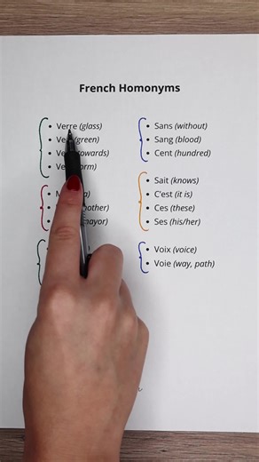 Le ver vert va vers le verre vert 🪱 . . . #learnfrenchwithclemence #fle #delf #tef #tcf #frenchlesson #learnfrenchonline