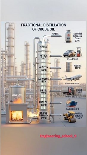 Fractional Distillation of Crude Oil | Petroleum Refining | How Crude Oil is Separated 🔥😱