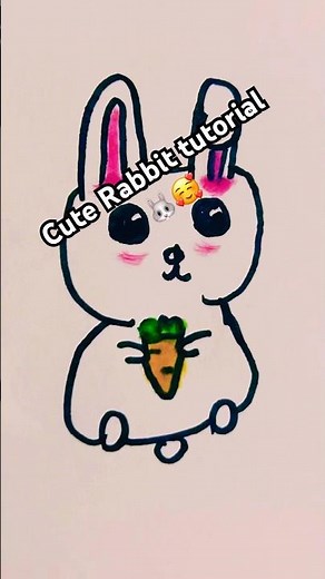 🐰✨Cute Rabbit Drawing Tutorial | Bunny drawing 🤩❤️ #shorts #art #rabbit #tutorial #cutedrawing