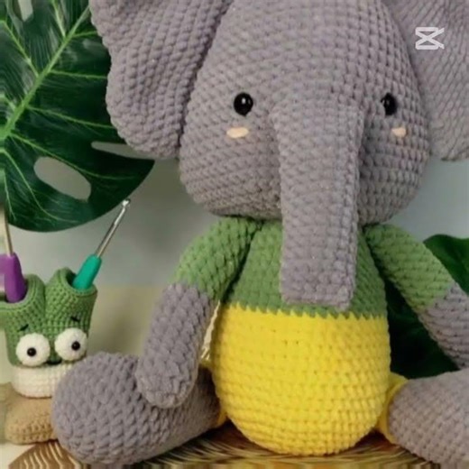 crochet an elephant with me 🐘l handmade gift 🎁 I easy crochet elephant pattern for beginners