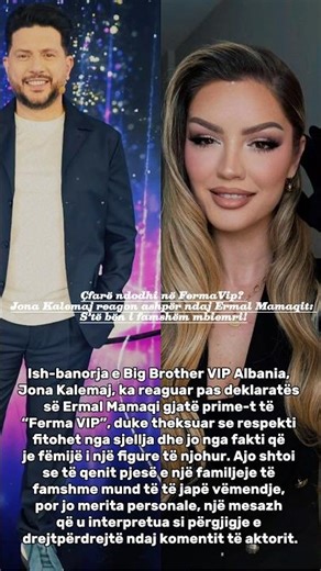 Çfarë ndodhi në FermaVip? Jona Kalemaj reagon ashpër ndaj Ermal Mamaqit: S’të bën i famshëm mbiemri!