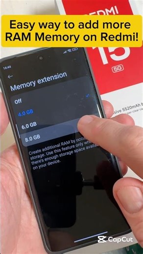 Easy way to add more RAM Memory on Redmi Note 15 5G #xiaomi #redmi #redminote15 #shorts