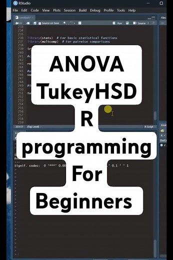 How to do ANOVA and TukeyHSD in R for beginners #statistics #coding #programming #datasources