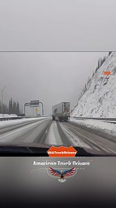 Swift driver loses traction on snowy road and drifts across two lanes — uses the curb to regain control #AmericanTruckDrivers #WinterDriving #SwiftDriver #CloseCall #SnowyRoads | American Truck Drivers