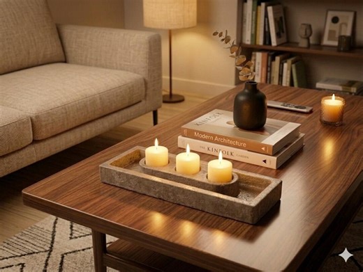 Triple Candle Holder in Textured Cement - Minimalist Japandi Style Tray - Handmade Zen Table Decoration Modern Home Decor Gift - Etsy