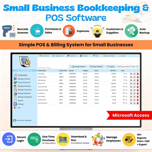 Inventory Management Invoice, Bill, Client, Income & Expense Tracker | CRM Small Business Bookkeeping POS Software, Excel Alternative - Etsy