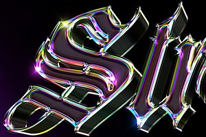 3D Chrome Text Style Vol.2 PSD Template | Hyperpix