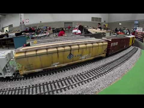 Toy trains in action at the Greenberg's Great Train & Toy Show