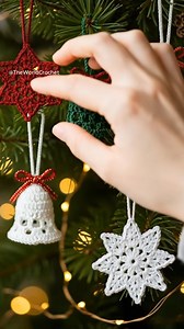 These adorable crochet bells and stars are bringing cozy vibes to my Christmas tree! 🧶💚❤️ Should I post the free pattern next? 👀👇 Save & share for holiday inspiration! ✨” #CrochetChristmas #CrochetOrnaments #HandmadeHoliday #CrochetBells #CrochetStar | Theworldcrochet