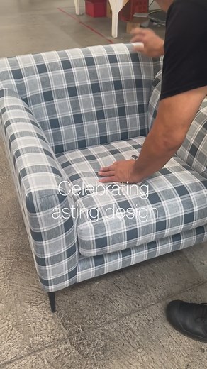 Take a look at the Jillian chair by @molmic_sofas being made for our beautiful Harrington campaign. “Longevity is at the heart of everything we do, our designs are made to age gracefully in structure and style” ~ Anthony Pattera, General Manager of Molmic Designing together, lasting longer - the Harrington collection is a check effect where tradition is repeated and artistry becomes iconic. Special thanks to Molmic for partnering with us on this journey! | Warwick Fabrics Australia