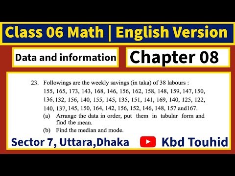 Problem No.23 Chapter 08 | Math Class 06 English Version| Data and information By Kbd Touhid