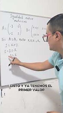 matrices iguales y Sistema de ecuaciones #matematicas #matrices #ecuaciones
