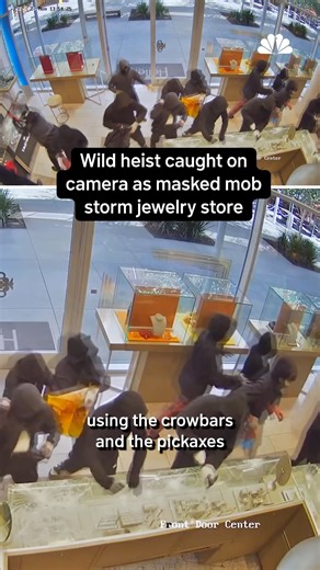 22K views · 88 reactions | Video shows about 20 masked suspects storming a San Ramon, California jewelry store in a takeover-style armed robbery this week, smashing display cases and firing shots before fleeing in getaway cars. | NBC 7 San Diego | Facebook