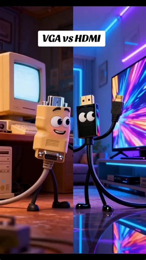 🎥 VGA vs HDMI… ¿Cuál es mejor? El VGA es un conector más antiguo que transmite señal analógica. Durante muchos años fue el estándar para conectar computadoras a monitores y proyectores. El problema es que pierde calidad de imagen, especialmente en resoluciones altas. Por otro lado, HDMI es la evolución. Transmite video y audio digital en un solo cable, ofreciendo mejor calidad de imagen, sonido y compatibilidad con pantallas modernas como televisores, monitores y consolas. 🔌 VGA: tecnología an